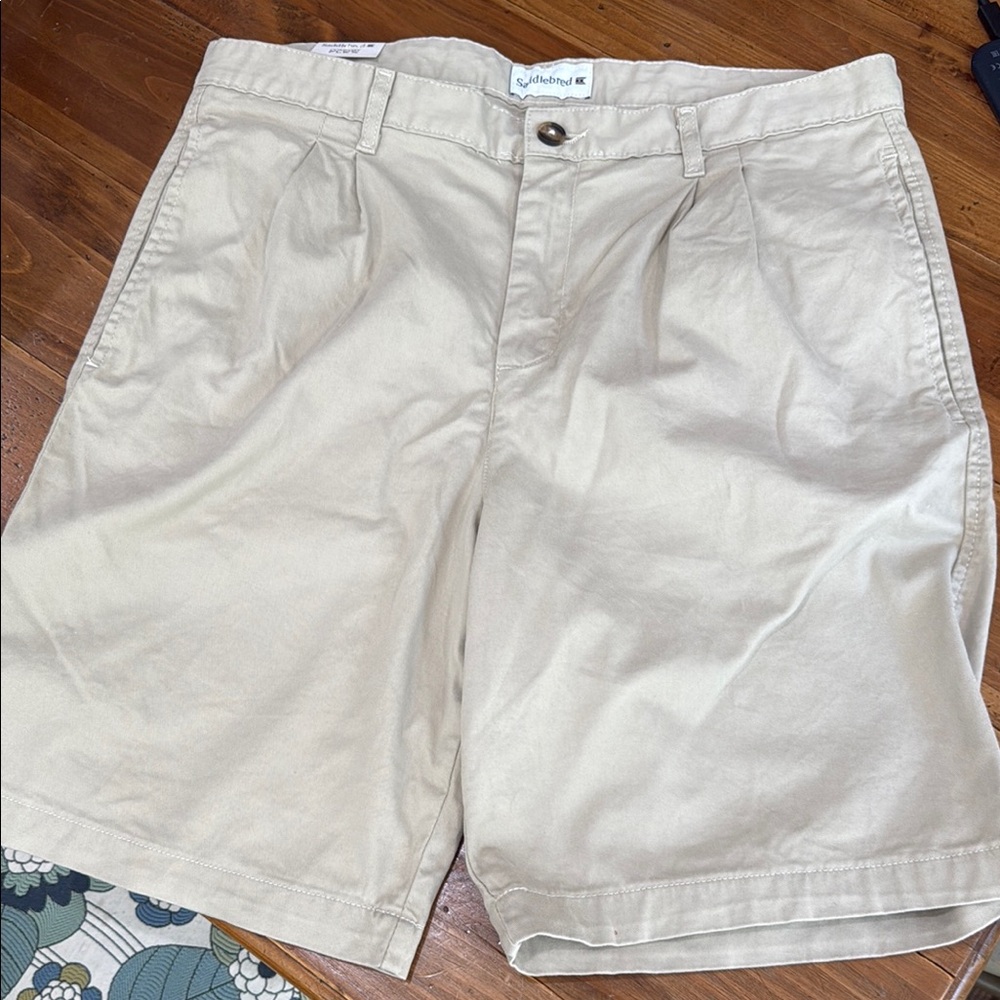 Saddlebred Beige Flat Front Men's Shorts